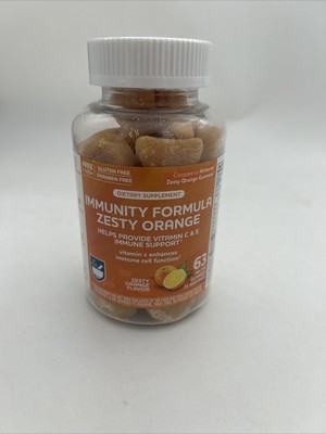 JUMBO SIZE 63 Count Rite Aid Immune Support Zesty Orange Gummies exp 8/24 15z