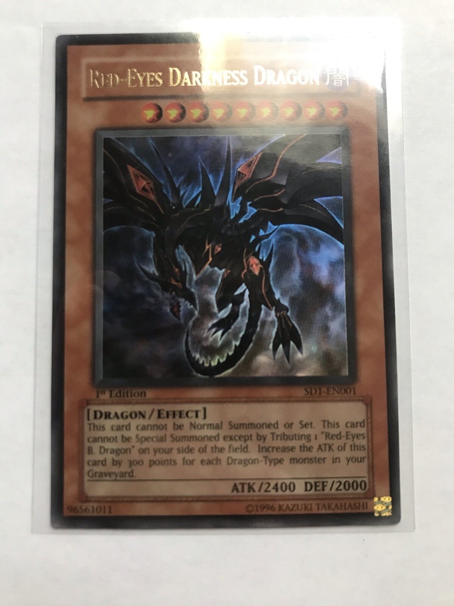 YUGIOH RED-EYES DARKNESS DRAGON ULTRA RARE SD1-EN001 1ST EDITION LP-NM | eBay YUGIOH RED-EYES DARKNESS DRAGON ULTRA RARE SD1-EN001 1ST EDITION LP-NM | eBay