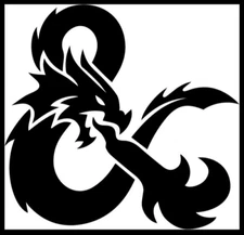 Dungeons and Dragons 5" Black Vinyl Decal, truck car window notebook laptop