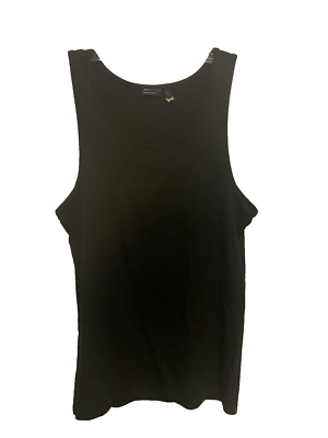 ASOS Design Mens Tank Top Size Medium NWOT Scoop neck Cotton Stretch Black