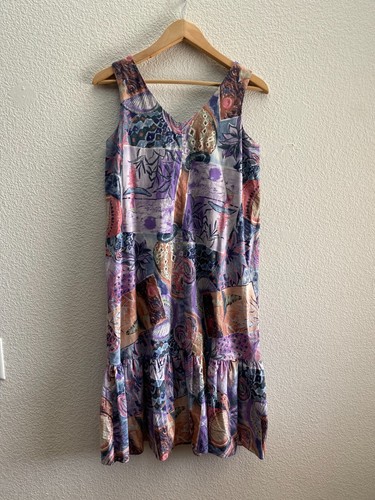 Hilo Hattie Hawaii Hawaiian V-Neck Dress Size Small Art To Wear Tiered Beach - Picture 4 of 4