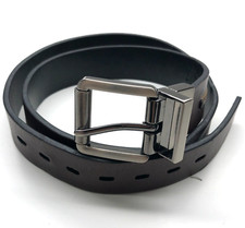 Levi's Reversible Belt Brown Black Kids Sz L 30-32 Silver Buckle 1 1/8"