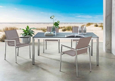 Destiny Sitzgruppe ALTOS II SAO PAULO 4 Stapelsessel + Tisch 180x100x74cm