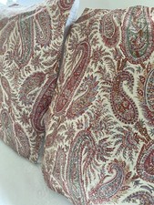 Ralph Lauren Red Paisley Standard Shams Excellent