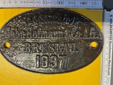 Waggonschild Breslau 1897 Portofrei