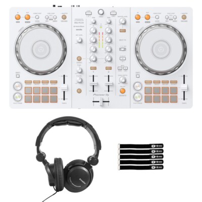 Pioneer DDJ-FLX4-W 2-Channel Rekordbox Serato Lite DJ Controller w Headphones