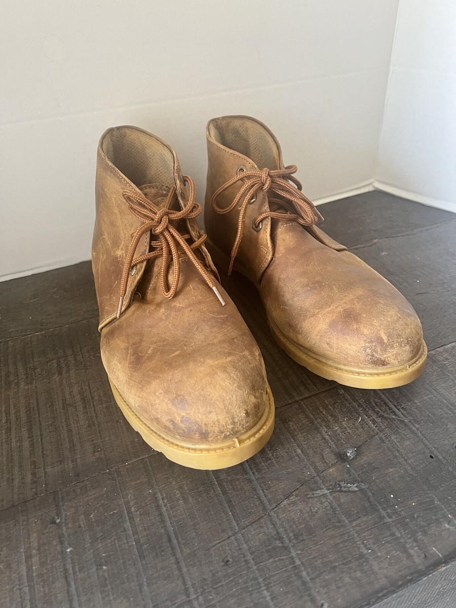 Vintage Timberland Brown Leather 3 Hole Chukka Boot Mens Size 10.5