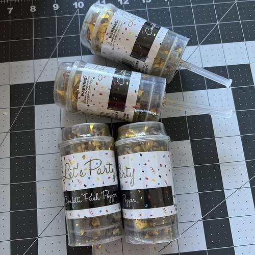 4 Confetti Popper Gold party favor push up wedding birthday Or Party - Picture 3 of 6