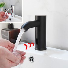 Chrome Black Touchless Bathroom Sink Faucet Basin Mixer Sensor Taps Single Hole
