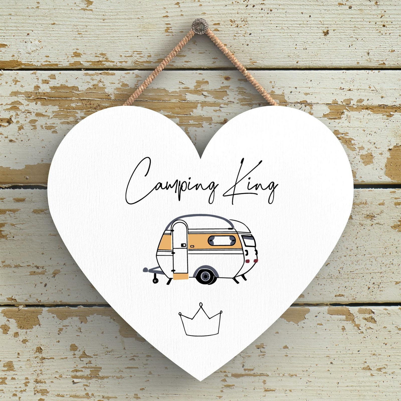 CAMPING KING CAMPER CARAVAN CAMPING THEMED HANGING PLAQUE