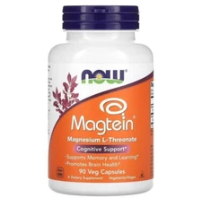 NOW Foods Magtein Capsules - Pack of 90 Exp2027++++