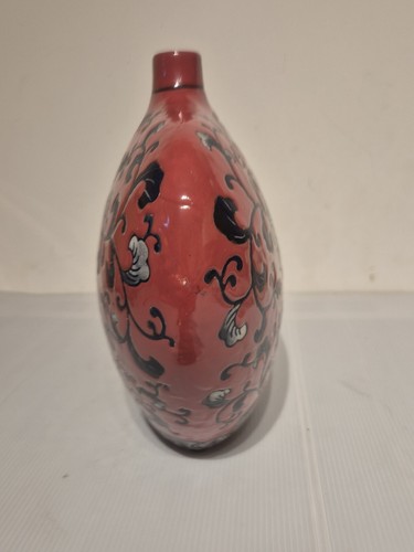 VINTAGE Porzellan Vase im persischen Stil asymmetrisch floral abstrakt schmal RAR - Bild 4 von 11