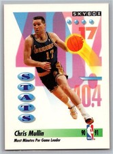 1991 SkyBox League Leader #301 Chris Mullin HOF Golden State Warriors