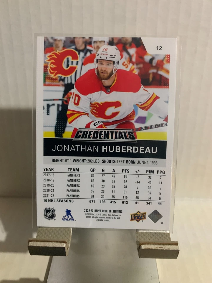 2022-23 Upper Deck Credentials Jonathan Huberdeau #12 Calgary Flames - Image 2 of 2
