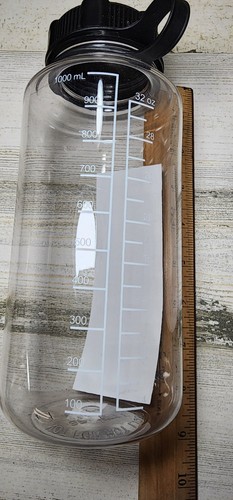 Durchsichtige breite BPA-freie Wasserflasche 32 Unzen mit schwarzer Kappe - Bild 2 von 8