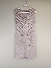VTG Adrianna Papell Shimmery Champagne Petal Layered Dress SZ 4
