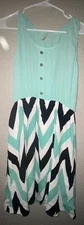 My Story Zig Zag Stripe Sleeveless Dress L (R3)