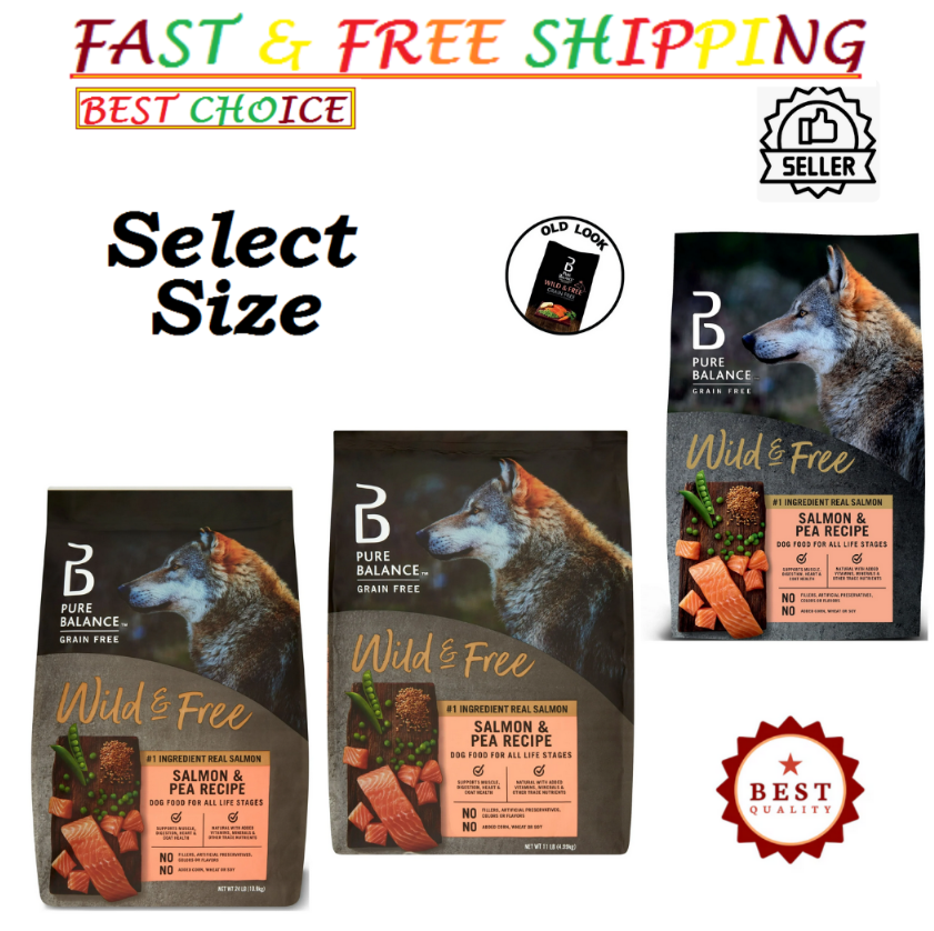 Pure Balance Wild Free Salmon&Pea Recipe Dry Dog Food, Grain-Free, Select  Size