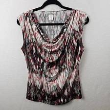 Creative Design Works Inc. Top Woman’s Size Large White Red Black Blouse