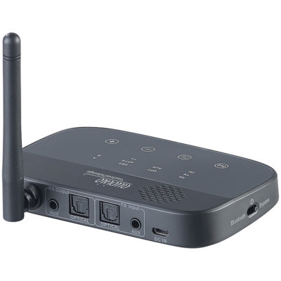 auvisio 2in1-Audio-Sender & -Empfänger, Bluetooth 4.2, aptX, 50 m Reichweite