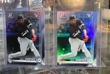 2019 Bowman Platinum ELOY JIMENEZ SKY BLUE SP Refractor + Base #74 White Sox