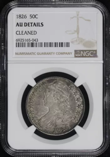 1826 Capped Bust Half Dollar NGC AU Details Cleaned