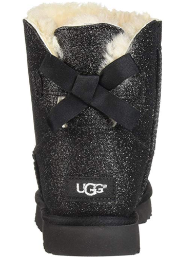 NEW UGG Black Mini Bailey Bow Sparkle Boot Womens Size 6 - Picture 5 of 7
