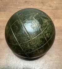 Vintage leather green square lined Pattern Bocce Ball Replacement glbb 2 