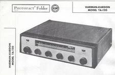 1957 HARMAN-KARDON TA-120 AM FM Radio RECEIVER Photofact MANUAL Tube TA120 Vtg