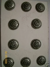  DESIGNER METAL BUTTON Lot Sew Trims  24/ SHANK  Cast antique siver 15 pc