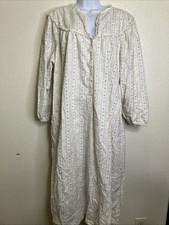 Vintage Lanz Of Salzburg Hearts Cotton Flannel Nightgown Granny Cottagecore XL