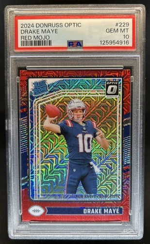 2024 Panini Donruss Optic Drake Maye Red Mojo Rated Rookie #229 Patriots PSA 10