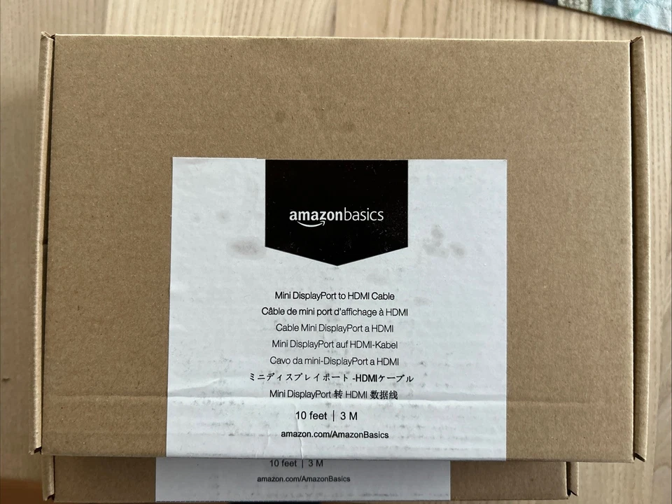 3 Stück Mini DisplayPort Kabel auf HDMI schwarz, 3 m  NEU In OVP Amazon Basic - Bild 2 von 4