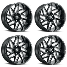 Set 4 17 Vision 361 Spyder Gloss Black Milled Spoke 17x9 Wheels 6x5.5 6x139.7