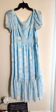 LoveShackFancy x Target Light Blue Floral Chiffon Midi Dress Size 12