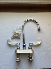 NEW T S B-1141 Wall Mount Work Board Faucet 4" Centers 5-3/4" Gooseneck