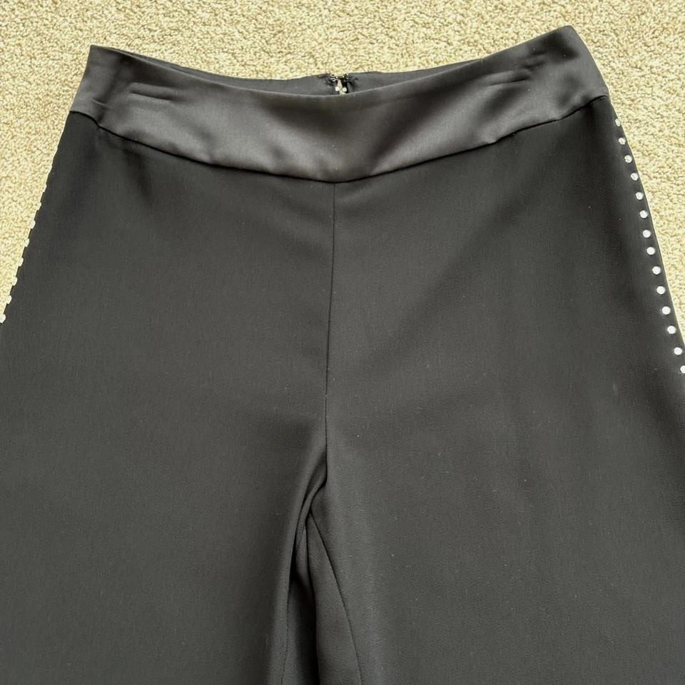JS Collections Womens 6 Black Evening Semi-Sheer Slit Rhinestone Evening Pants - Image 2 of 4