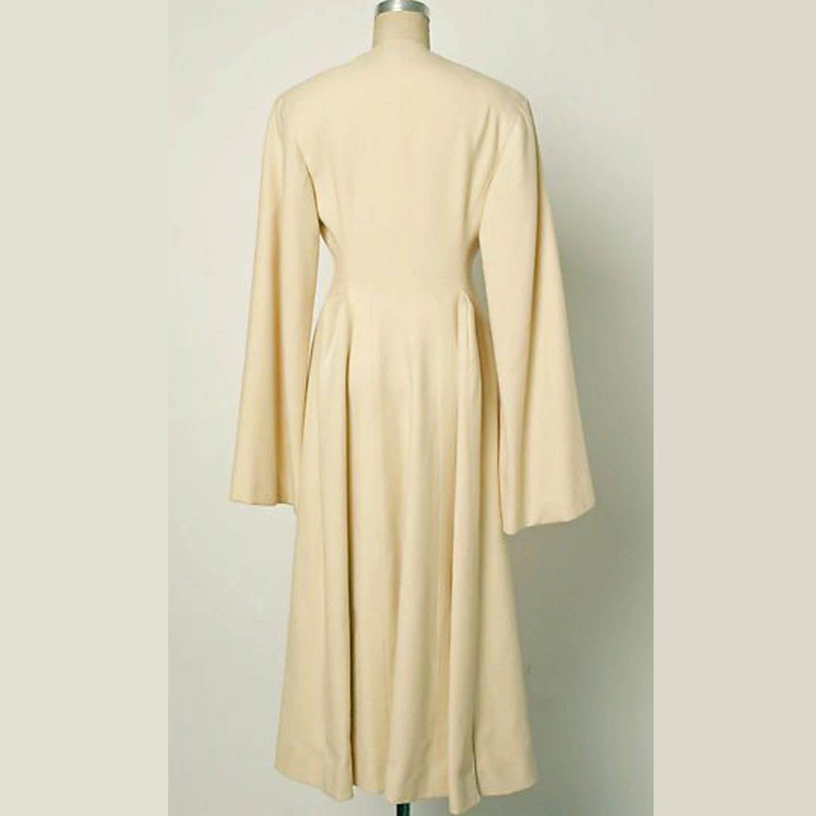 OFF WHITE Cappotto lana cosacco XVIII secolo bianco sporco abito tradizionale americano