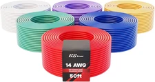 GS Power 14 Gauge 6 Color Combo Automotive Low Voltage Primary Wire 50 Ft Roll (