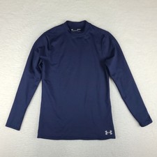 Under Armour Sweater Mens Medium Navy Fitted Coldgear Activewear Performance