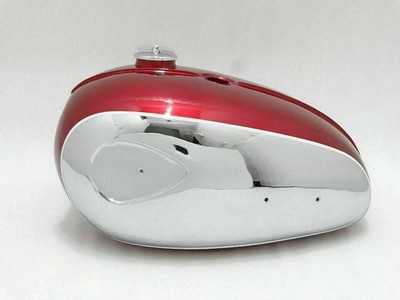 BSA A65 Thunderbolt 4 Gallon Steel Chrome & Cherry Painted Fuel Tank Dual Carb