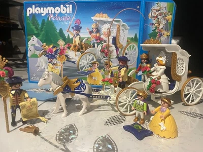 PLAYMOBIL 4258 Carrosse des mariés princesse chateau + boîte et notice - Photo 1/4