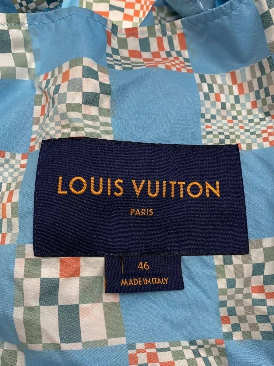 LOUIS VUITTON（LV） LOUIS VUITTON Giacca Nylon Damier Checker Paracadute Spa 46 Blu Totalmente