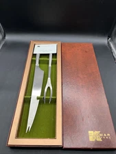 Vintage Kalmar Designs Italy Stainless Steel Carving Set Knife & Fork 16.5" MCM