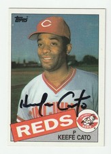 Keefe Cato Signed 1985 Topps Card #367 Auto Cincinnati Reds Autograph COA