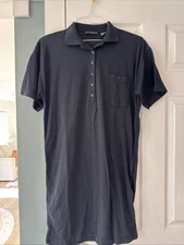 Vintage Gitano 90s MOD Polo Dress Shirt Teens Med Black