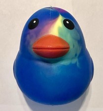 Jumbo Squeezy Duck Blue Tie-Dye Squishy Toy Sunny Days Viral Fidget Sensory