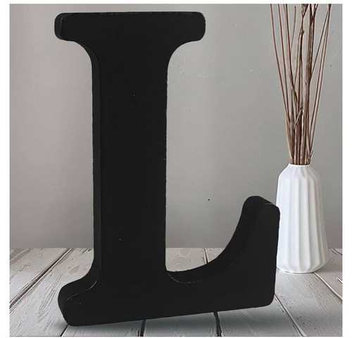 Letras rústicas de madera negra de 6 pulgadas letras de madera sin terminar para decoración de pared... - Imagen 1 de 5