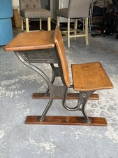Antiguo escritorio escolar para niños American Seating Co base de hierro fundido - ASC 5