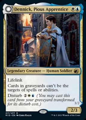 Dennick, Pious Apprentice / Dennick, Pious Apparition - MID MTG - Light Play